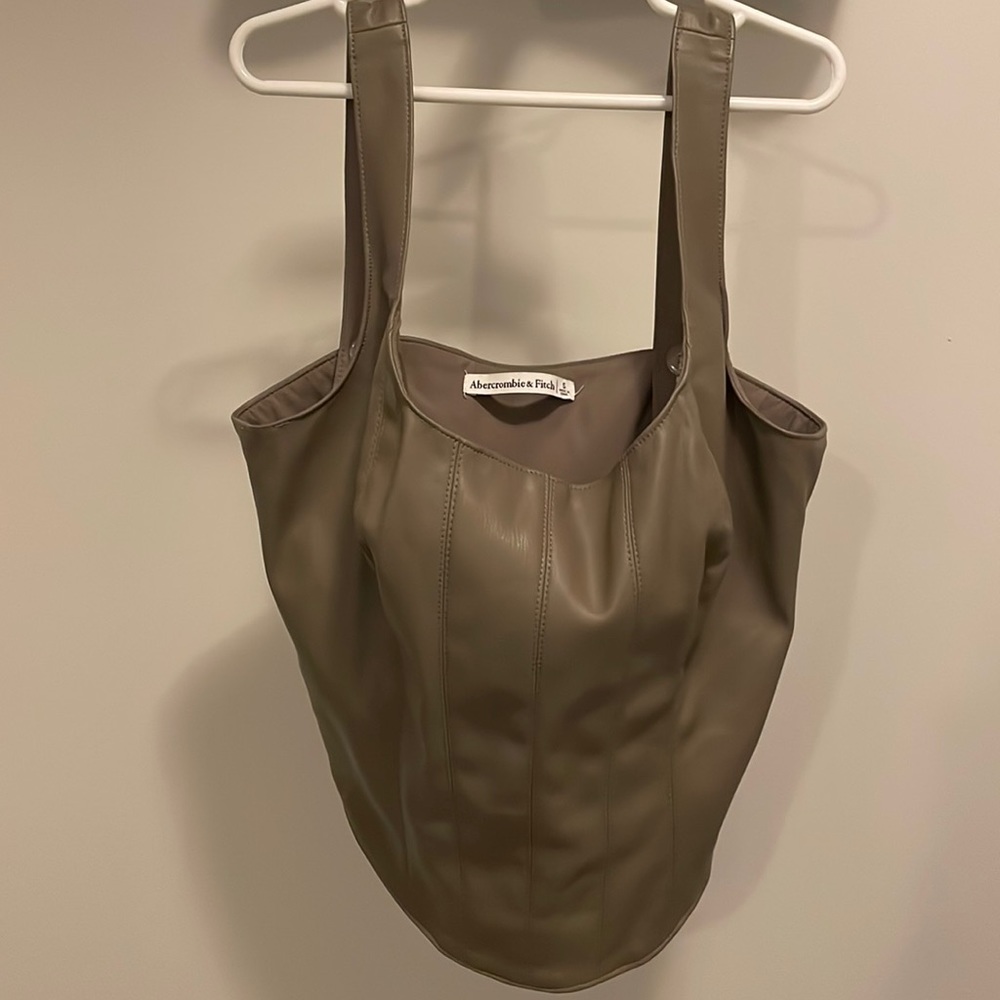 Abercrombie and fitch, S, cropped leather top